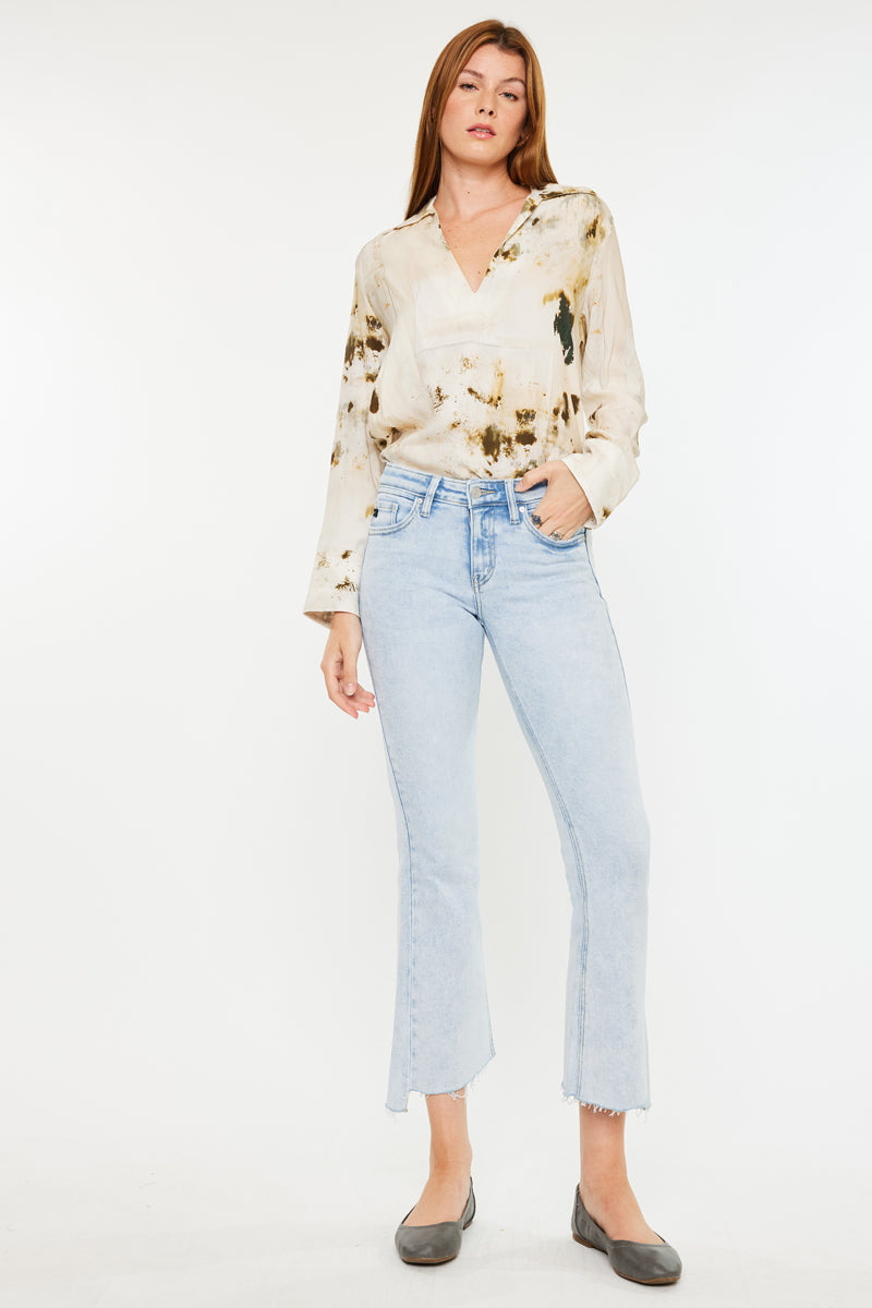 Elsie Mid Rise Cropped Flare Jeans - Official Kancan USA