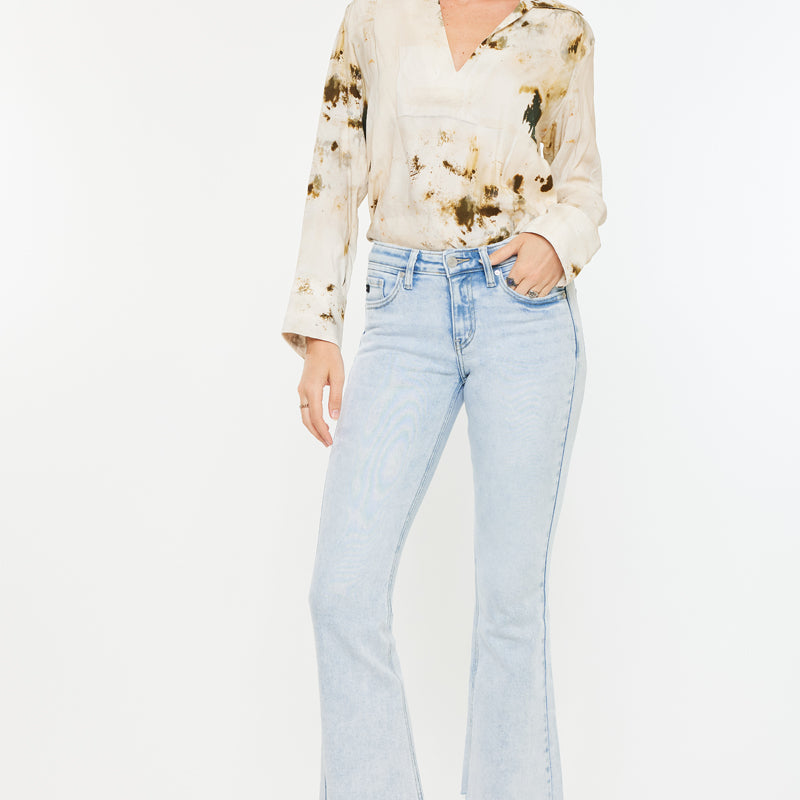 Elsie Mid Rise Cropped Flare Jeans - Official Kancan USA