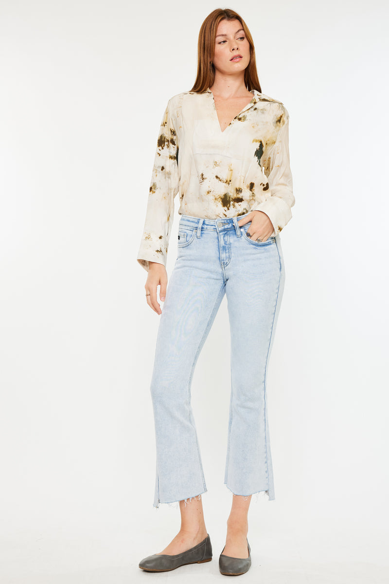 Elsie Mid Rise Cropped Flare Jeans - Official Kancan USA