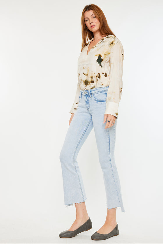 Elsie Mid Rise Cropped Flare Jeans - Official Kancan USA