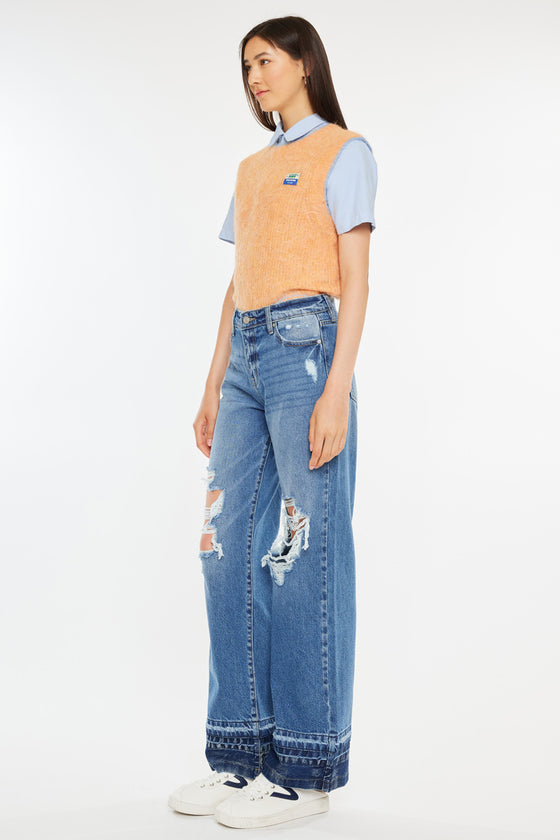 Linda High Rise Wide Leg Jeans - Official Kancan USA