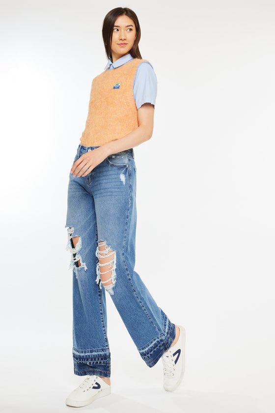 Linda High Rise Wide Leg Jeans - Official Kancan USA