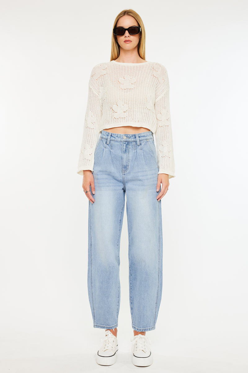 Rea Ultra High Rise Tapered Wide Jeans – Comfort Stretch – Kancan USA