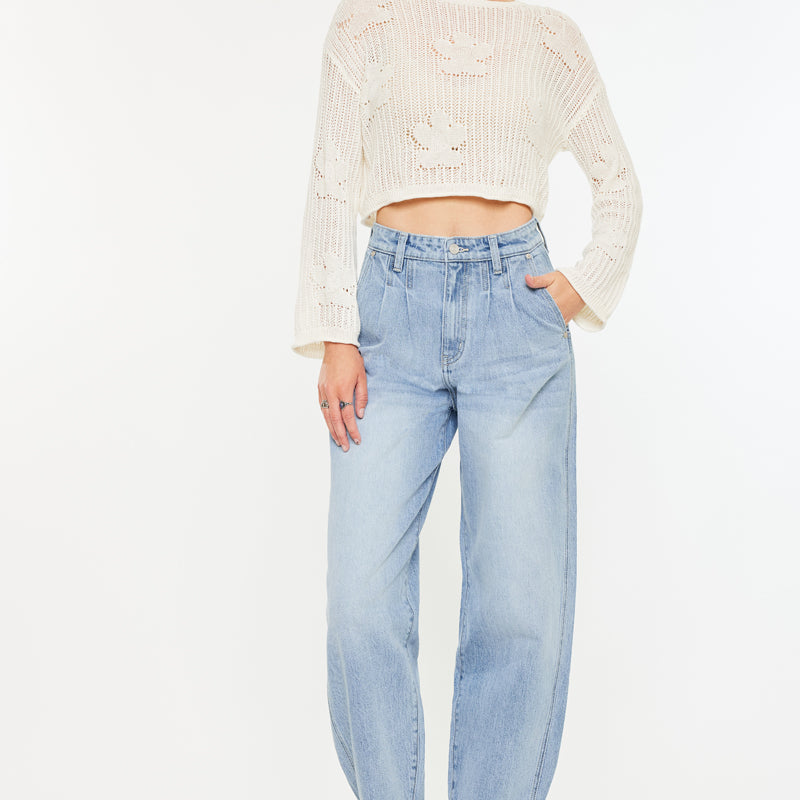 Rea Ultra High Rise Wide Tapered Fit Jeans - Official Kancan USA