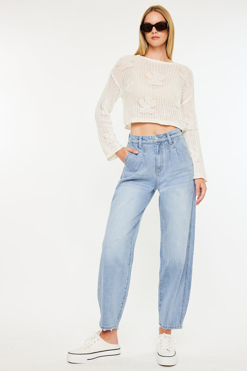 Rea Ultra High Rise Wide Tapered Fit Jeans - Official Kancan USA