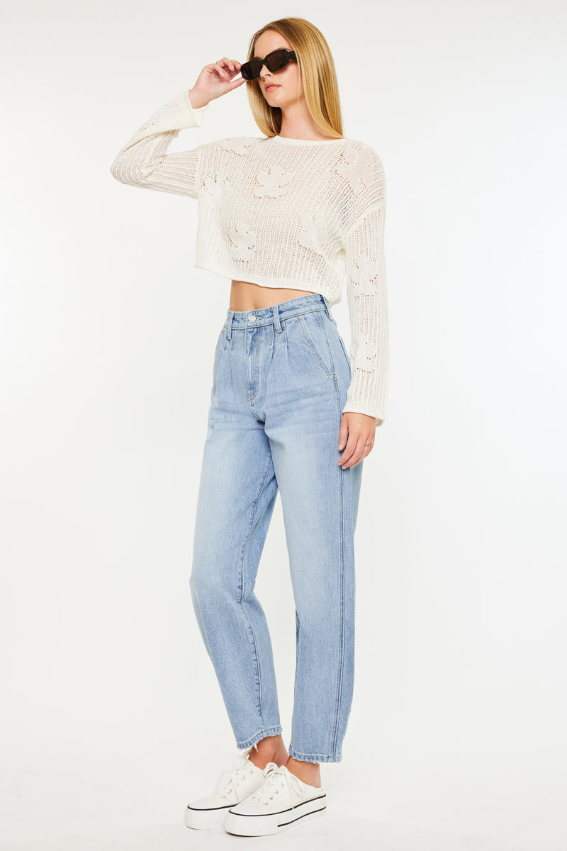 Rea Ultra High Rise Wide Tapered Fit Jeans - Official Kancan USA