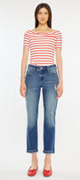 Evelin Mid Rise Cropped Straight Jeans - Official Kancan USA