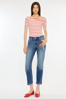  Evelin Mid Rise Cropped Straight Jeans - Official Kancan USA