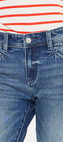 Evelin Mid Rise Cropped Straight Jeans - Official Kancan USA