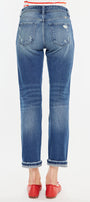 Evelin Mid Rise Cropped Straight Jeans - Official Kancan USA