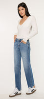 Thalia Mid Rise True Straight Leg Jeans - Official Kancan USA