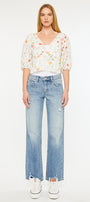 Thalia Mid Rise True Straight Leg Jeans - Official Kancan USA
