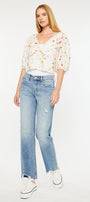Thalia Mid Rise True Straight Leg Jeans - Official Kancan USA