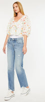 Thalia Mid Rise True Straight Leg Jeans - Official Kancan USA
