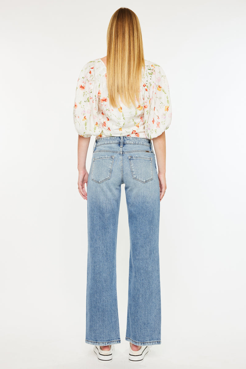 Thalia Mid Rise True Straight Leg Jeans - Official Kancan USA