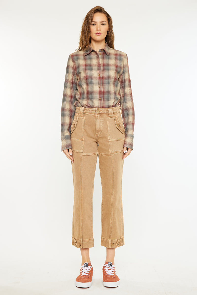 Ronnie High Rise Slim Straight Leg Cargo Jeans - Official Kancan USA