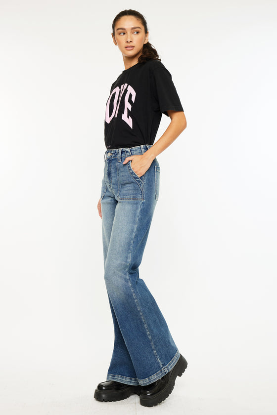 Melody High Rise Wide Flare Jeans - Official Kancan USA