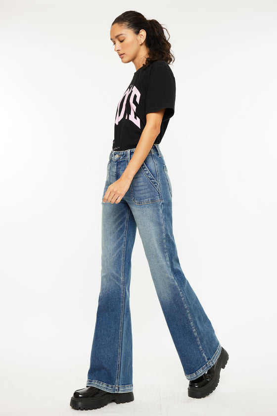Melody High Rise Wide Flare Jeans - Official Kancan USA