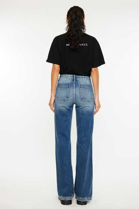Melody High Rise Wide Flare Jeans - Official Kancan USA