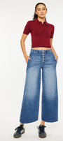 Aliana High Rise Crop Wide Leg Jeans - Official Kancan USA
