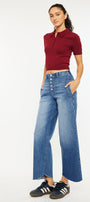 Aliana High Rise Crop Wide Leg Jeans - Official Kancan USA