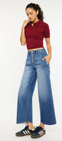 Aliana High Rise Crop Wide Leg Jeans - Official Kancan USA