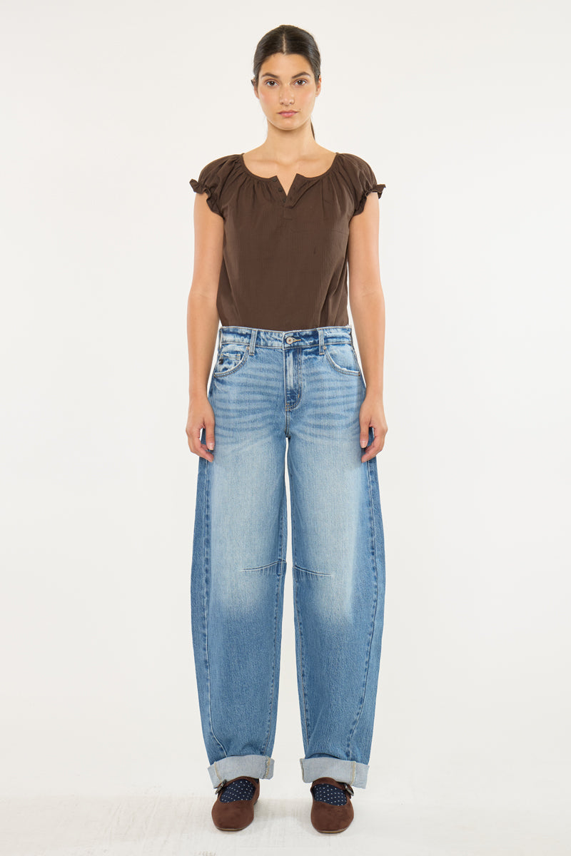 Karin Low Slung Horseshoe Jeans | Trendy Curved Fit – Kancan USA