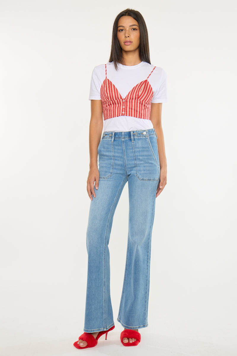 Jane High Rise Wide Flare Jeans - Official Kancan USA