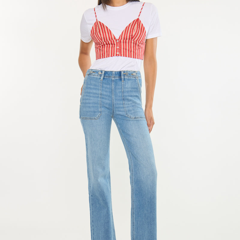 Jane High Rise Wide Flare Jeans - Official Kancan USA