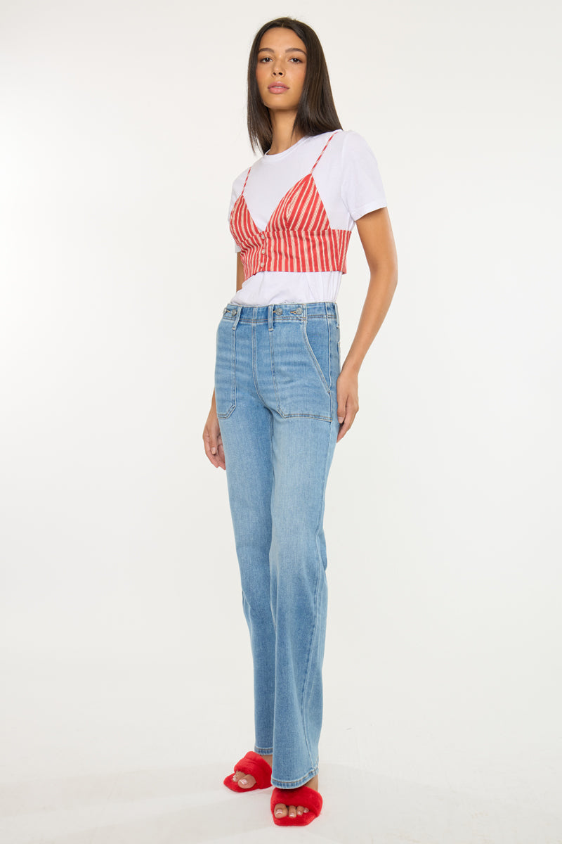 Jane High Rise Wide Flare Jeans - Official Kancan USA