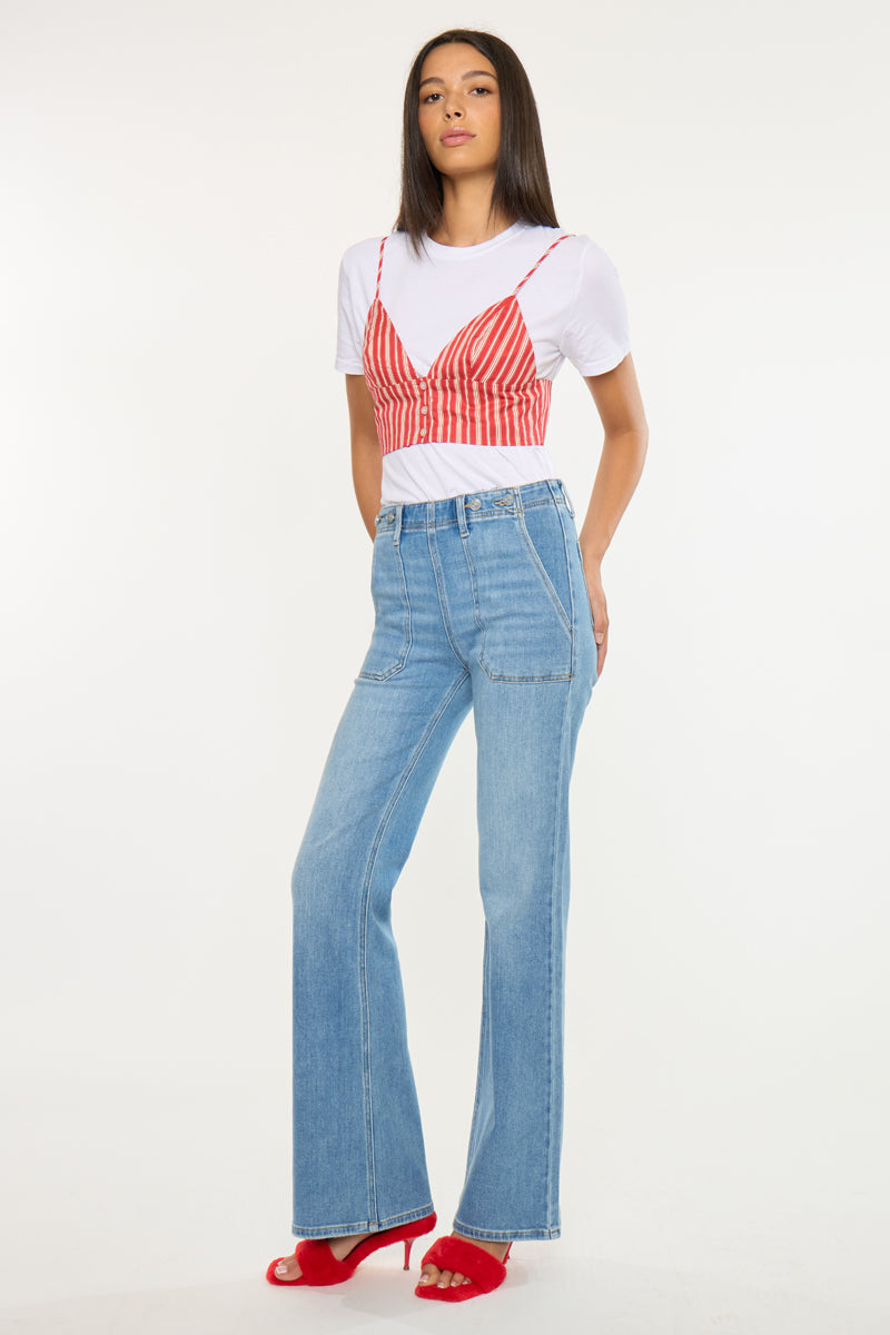 Jane High Rise Wide Flare Jeans - Official Kancan USA