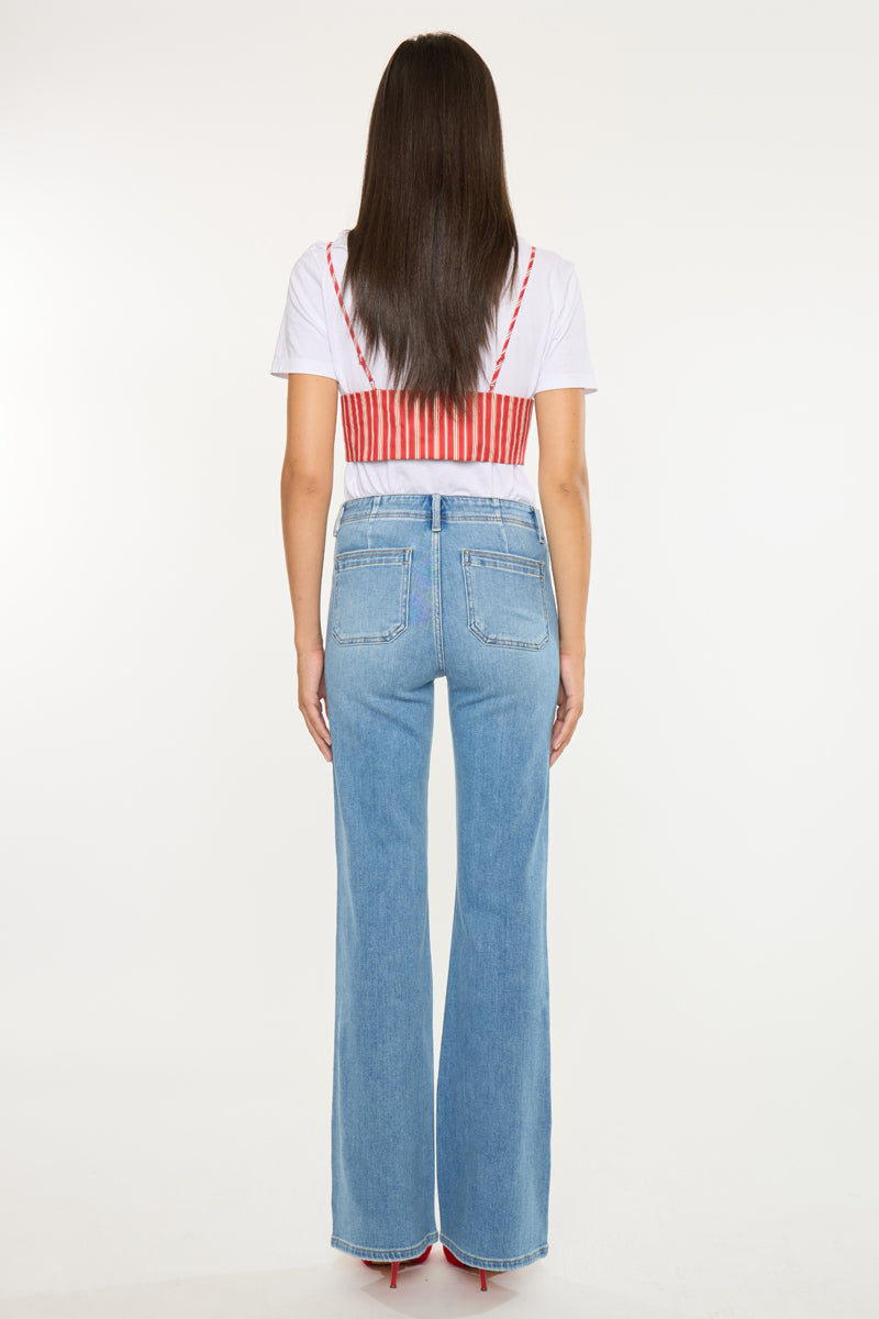 Jane High Rise Wide Flare Jeans - Official Kancan USA
