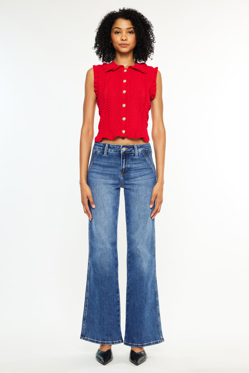 Ita Mid Rise Wide Flare (Petite) – Kancan USA