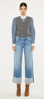 Kenny Mid Rise Crop Wide Leg Jeans - Official Kancan USA