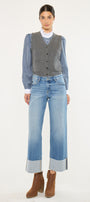 Kenny Mid Rise Crop Wide Leg Jeans - Official Kancan USA