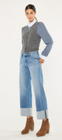 Kenny Mid Rise Crop Wide Leg Jeans - Official Kancan USA