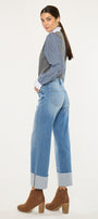 Kenny Mid Rise Crop Wide Leg Jeans - Official Kancan USA