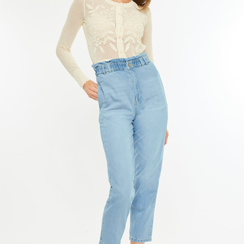 Dottie Ultra High Rise Paper Bag Slouch Fit Jeans - Official Kancan USA