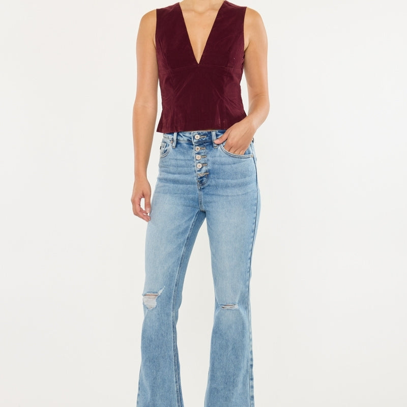 Dixie Ultra High Rise Flare Jeans (Petite) - Official Kancan USA