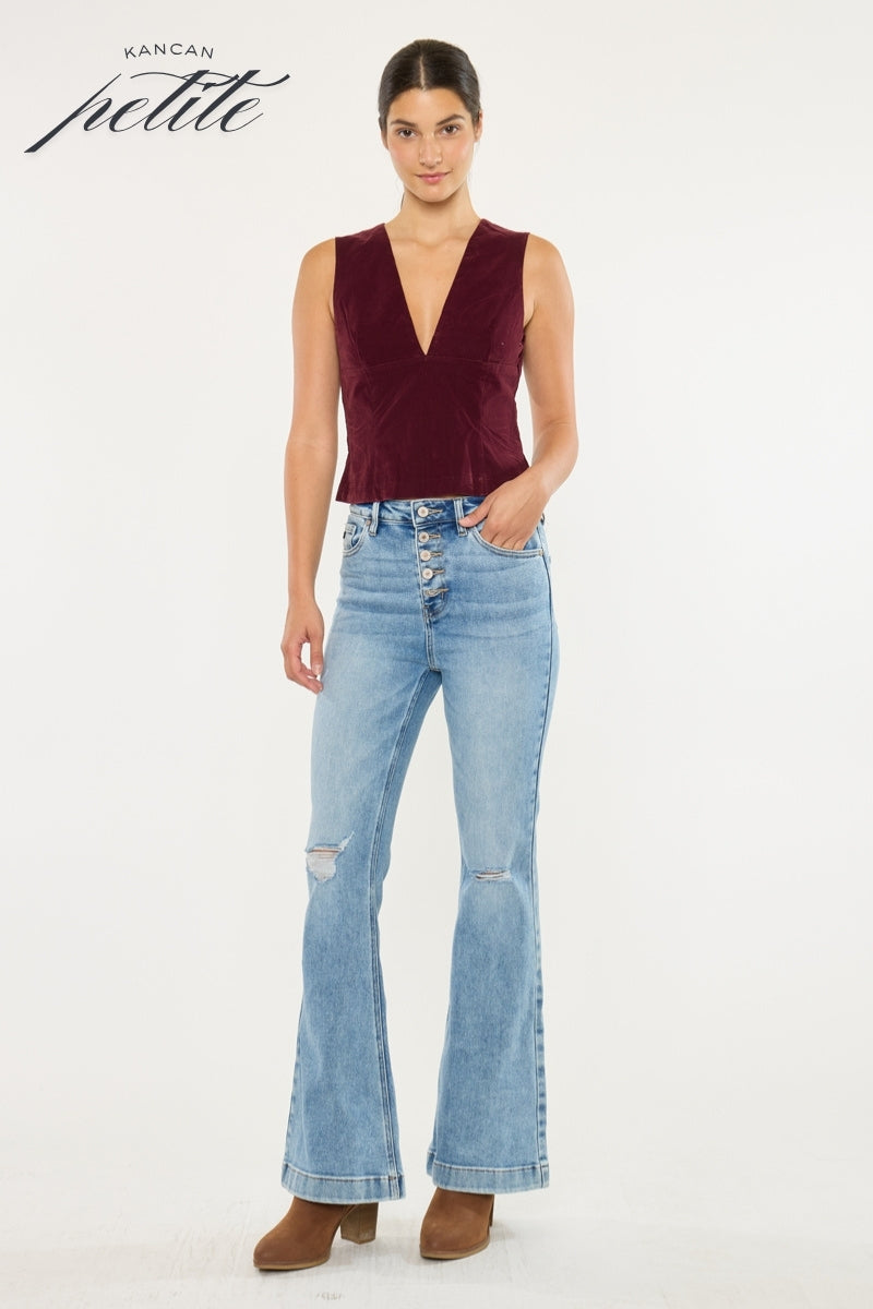 Dixie Ultra High Rise Flare Jeans (Petite) - Official Kancan USA
