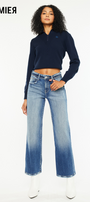 Angela Premier High Rise Slim Wide Leg Jeans - Official Kancan USA