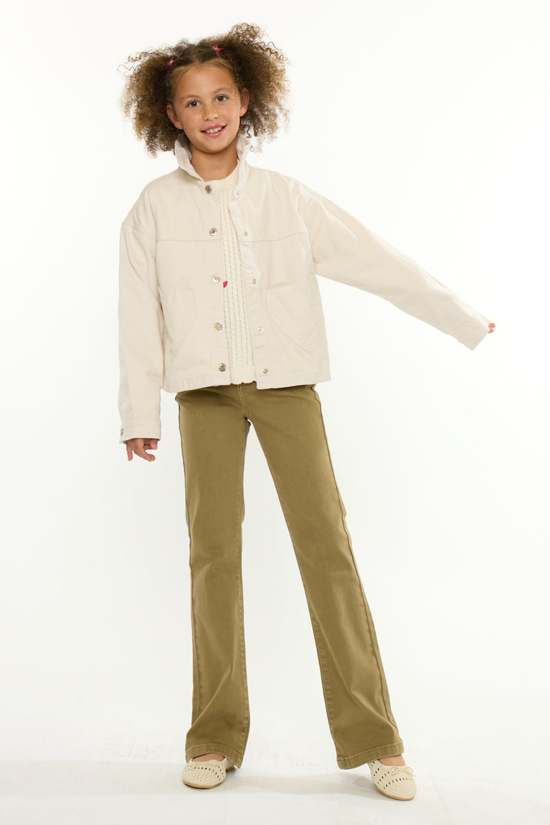 Ezra High Rise Kids Flare Jeans – Stretch Denim - Official Kancan USA