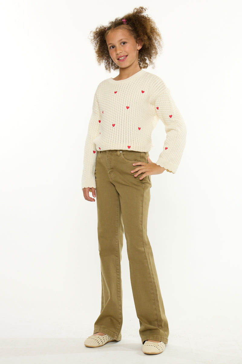 Ezra High Rise Kids Flare Jeans – Stretch Denim - Official Kancan USA