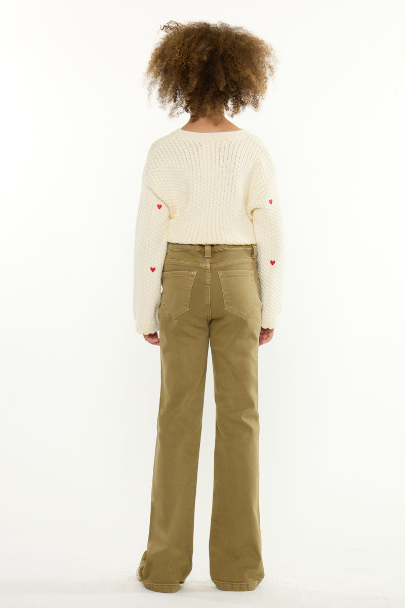 Ezra High Rise Kids Flare Jeans – Stretch Denim - Official Kancan USA