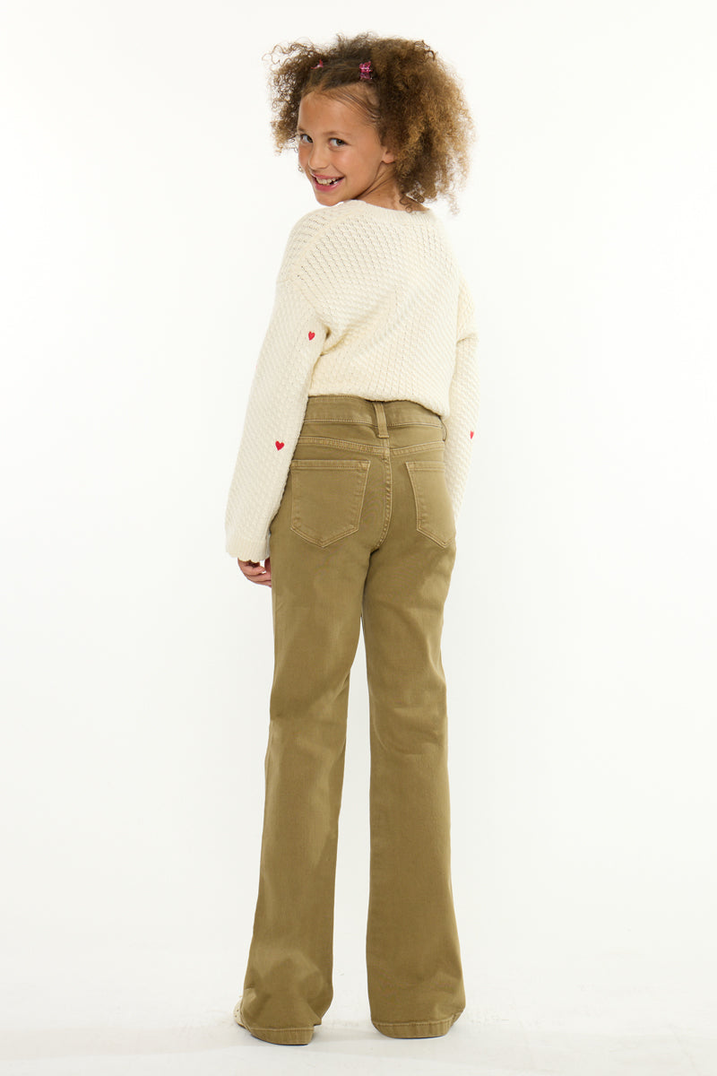 Ezra High Rise Kids Flare Jeans – Stretch Denim - Official Kancan USA