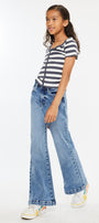 Glen High Rise Wide Leg Flare Kid Jeans - Official Kancan USA