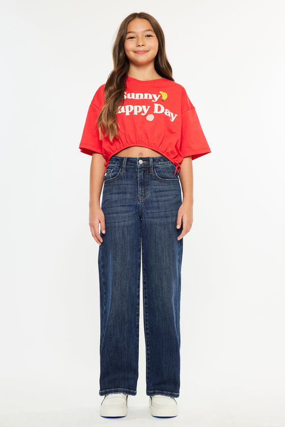 Andy High Rise Wide Leg Kids Jeans