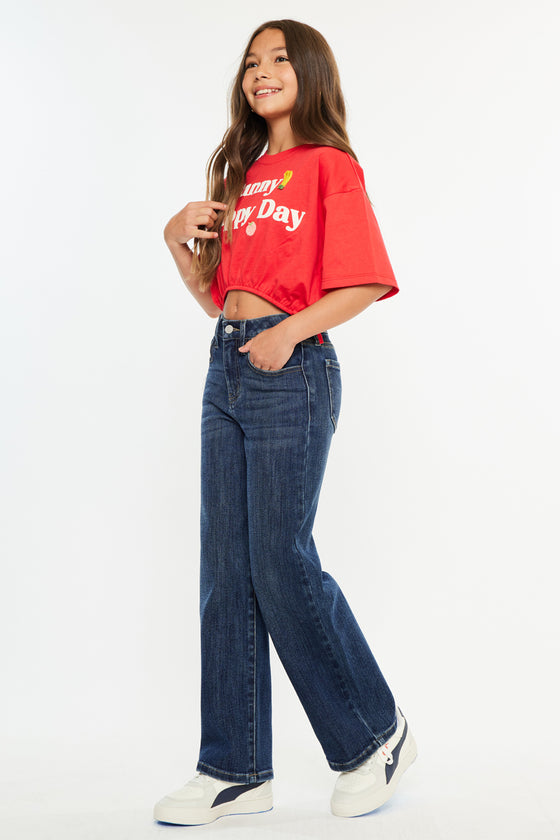 Andy High Rise Wide Leg Kids Jeans