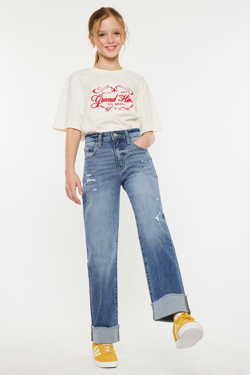 Nia High Rise Kid Straight Jeans - Official Kancan USA