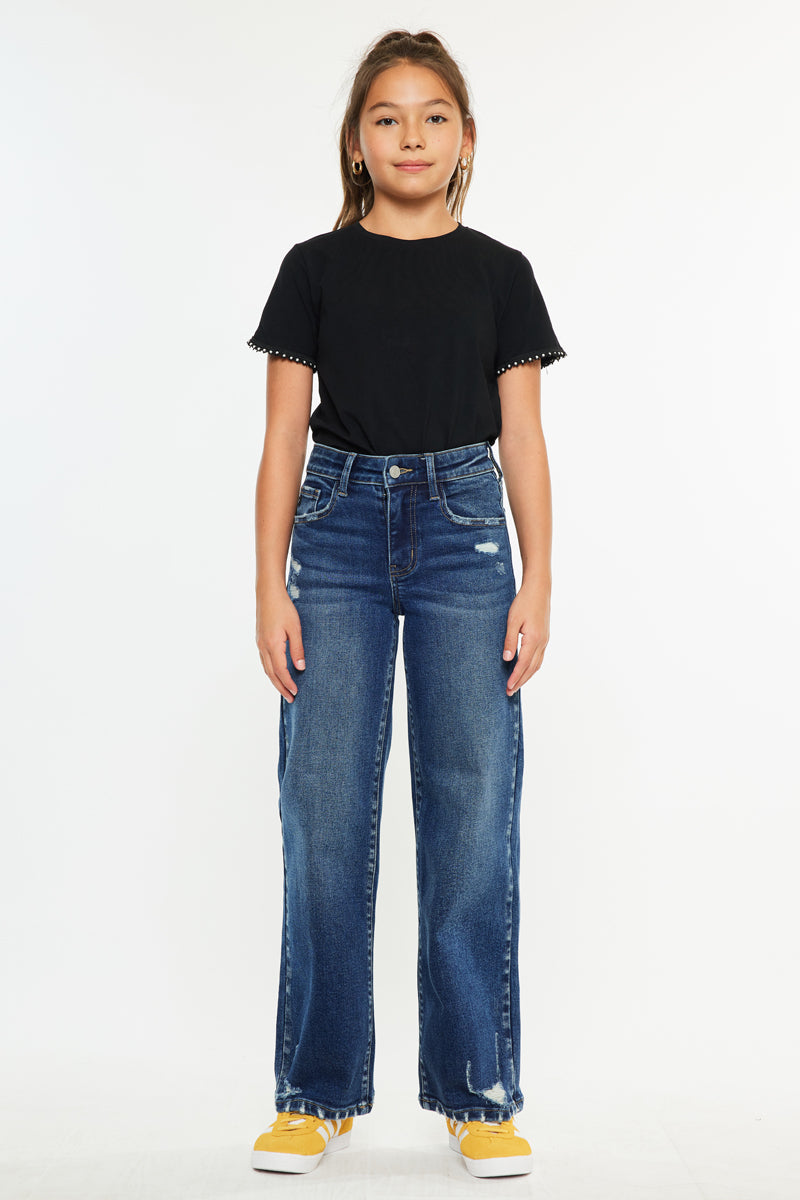 Dania High Rise Wide Leg Kids Jeans - Official Kancan USA